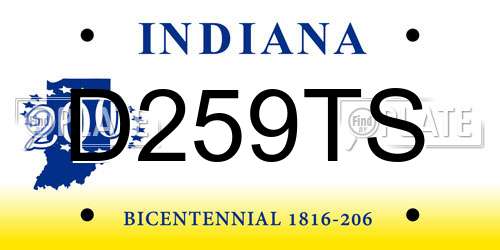 D259TS Indiana License Plate