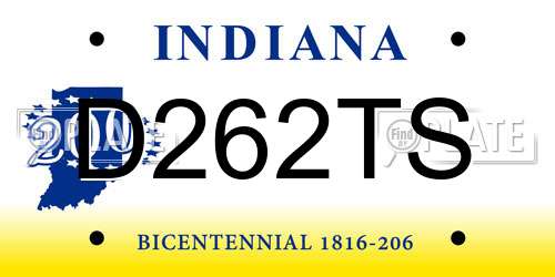 D262TS Indiana License Plate