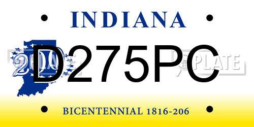 D275PC Indiana License Plate