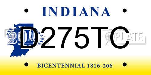 D275TC Indiana License Plate