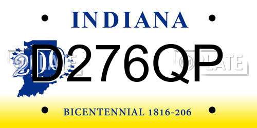 D276QP Indiana License Plate
