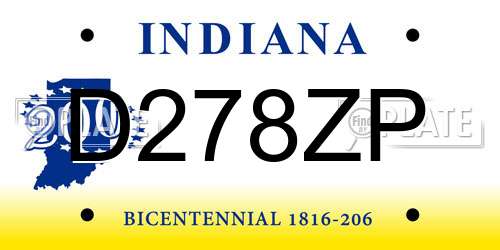 D278ZP Indiana License Plate