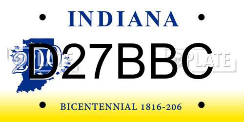 D27BBC Indiana License Plate