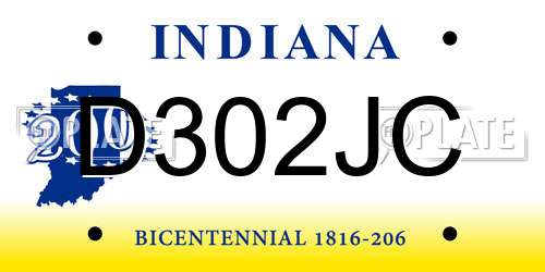 D302JC Indiana License Plate