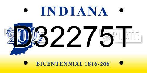 D32275T Indiana License Plate