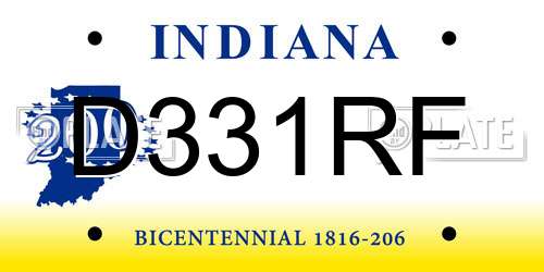 D331RF Indiana License Plate