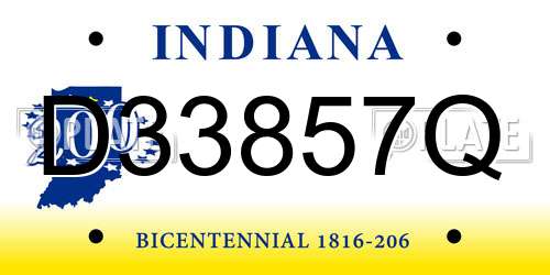 D33857Q Indiana License Plate