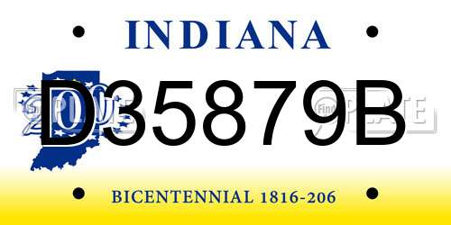 D35879B Indiana License Plate