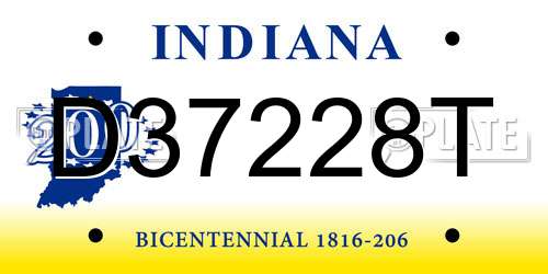 D37228T Indiana License Plate