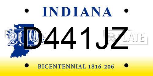 D441JZ Indiana License Plate