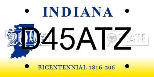 D45ATZ Indiana License Plate