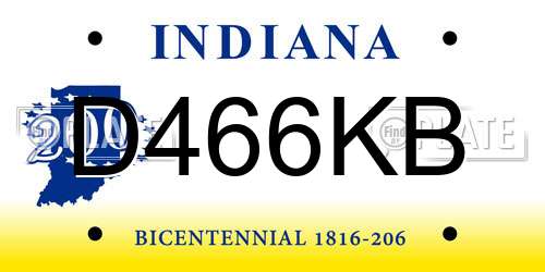 D466KB Indiana License Plate