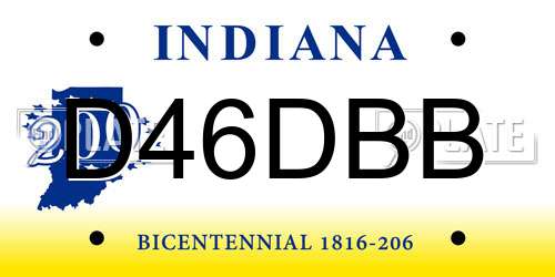 D46DBB Indiana License Plate