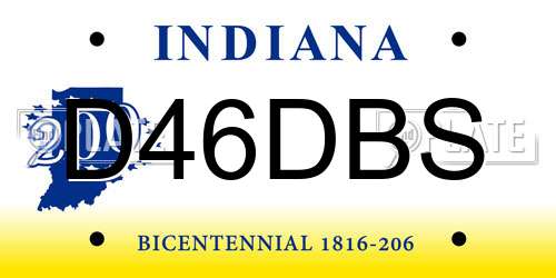 D46DBS Indiana License Plate