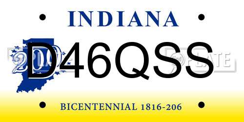 D46QSS Indiana License Plate