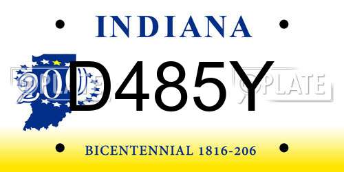 D485Y Indiana License Plate