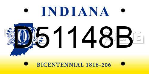 D51148B Indiana License Plate