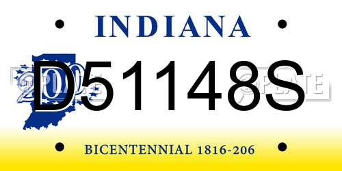 D51148S Indiana License Plate