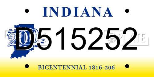 D515252 Indiana License Plate