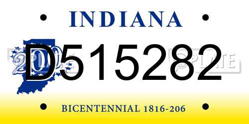 D515282 Indiana License Plate