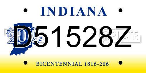 D51528Z Indiana License Plate
