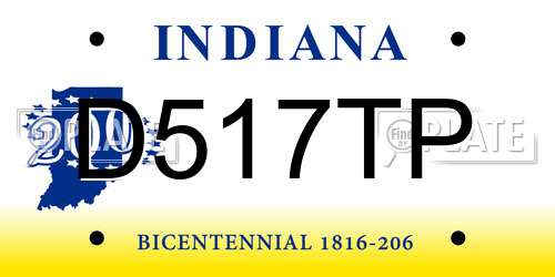 D517TP Indiana License Plate