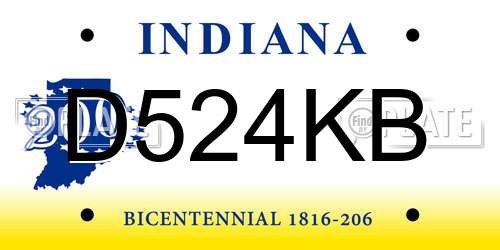 D524KB Indiana License Plate