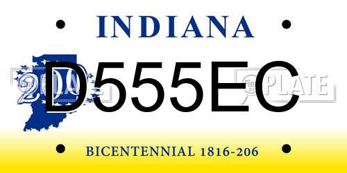 D555EC Indiana License Plate