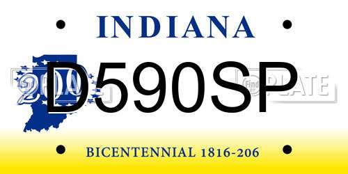 D590SP Indiana License Plate
