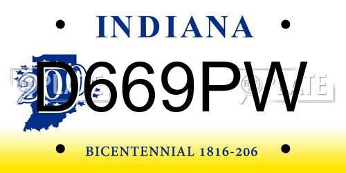 D669PW Indiana License Plate