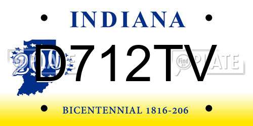 D712TV Indiana License Plate