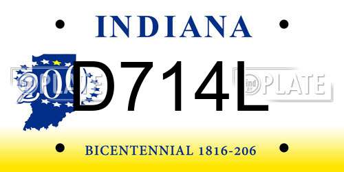 D714L Indiana License Plate