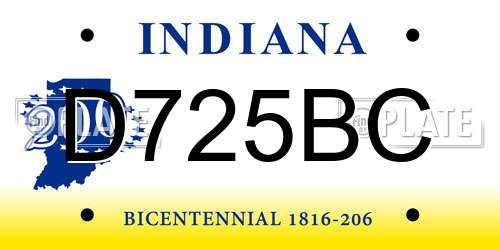 D725BC Indiana License Plate