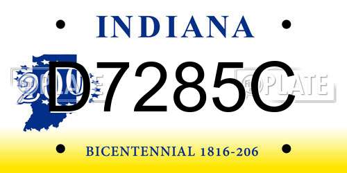 D7285C Indiana License Plate