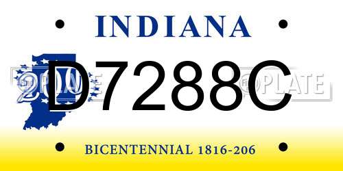 D7288C Indiana License Plate