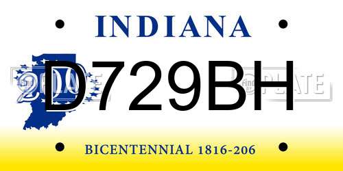 D729BH Indiana License Plate
