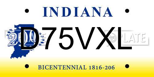 D75VXL Indiana License Plate