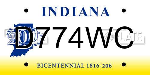 D774WC Indiana License Plate