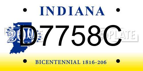 D7758C Indiana License Plate