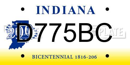 D775BC Indiana License Plate