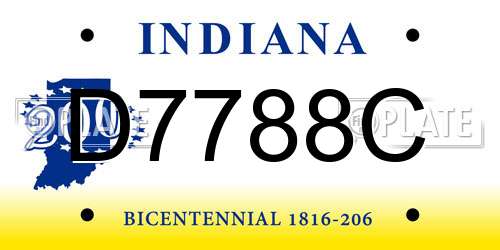 D7788C Indiana License Plate