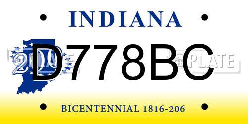 D778BC Indiana License Plate