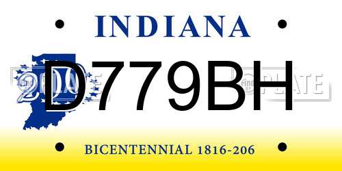 D779BH Indiana License Plate