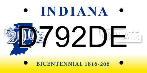 D792DE Indiana License Plate