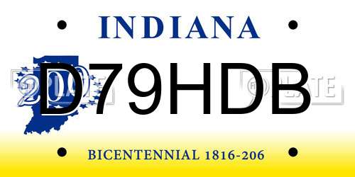 D79HDB Indiana License Plate