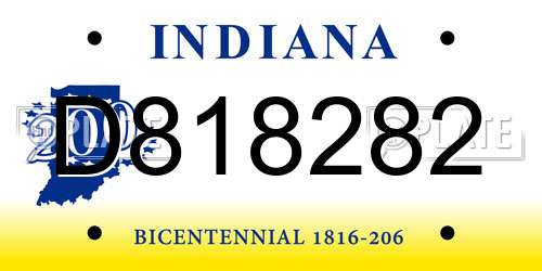 D818282 Indiana License Plate