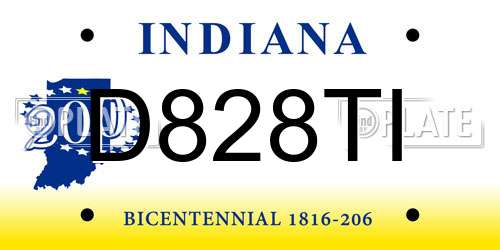 D828TI Indiana License Plate
