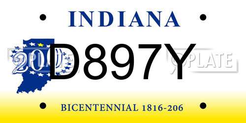 D897Y Indiana License Plate