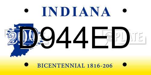 D944ED Indiana License Plate