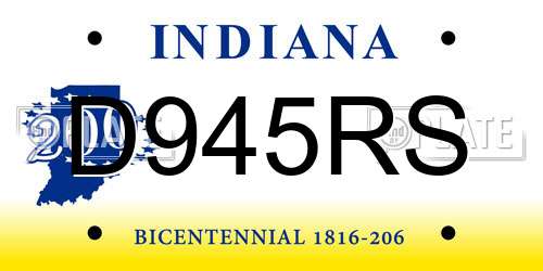 D945RS Indiana License Plate
